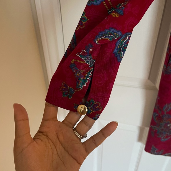 Vintage | Paisley Dress | Gold Buttons | Pockets | Button-Up - Picture 8 of 12